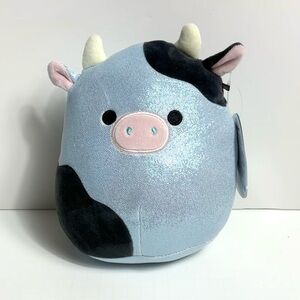 Squishmallows Cillian the Blue Cow 8 Inch Glitter Squad Collection New With Tags